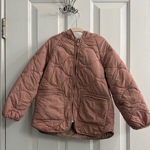 Zara Kids Puffer Jacket in Soft Mauve